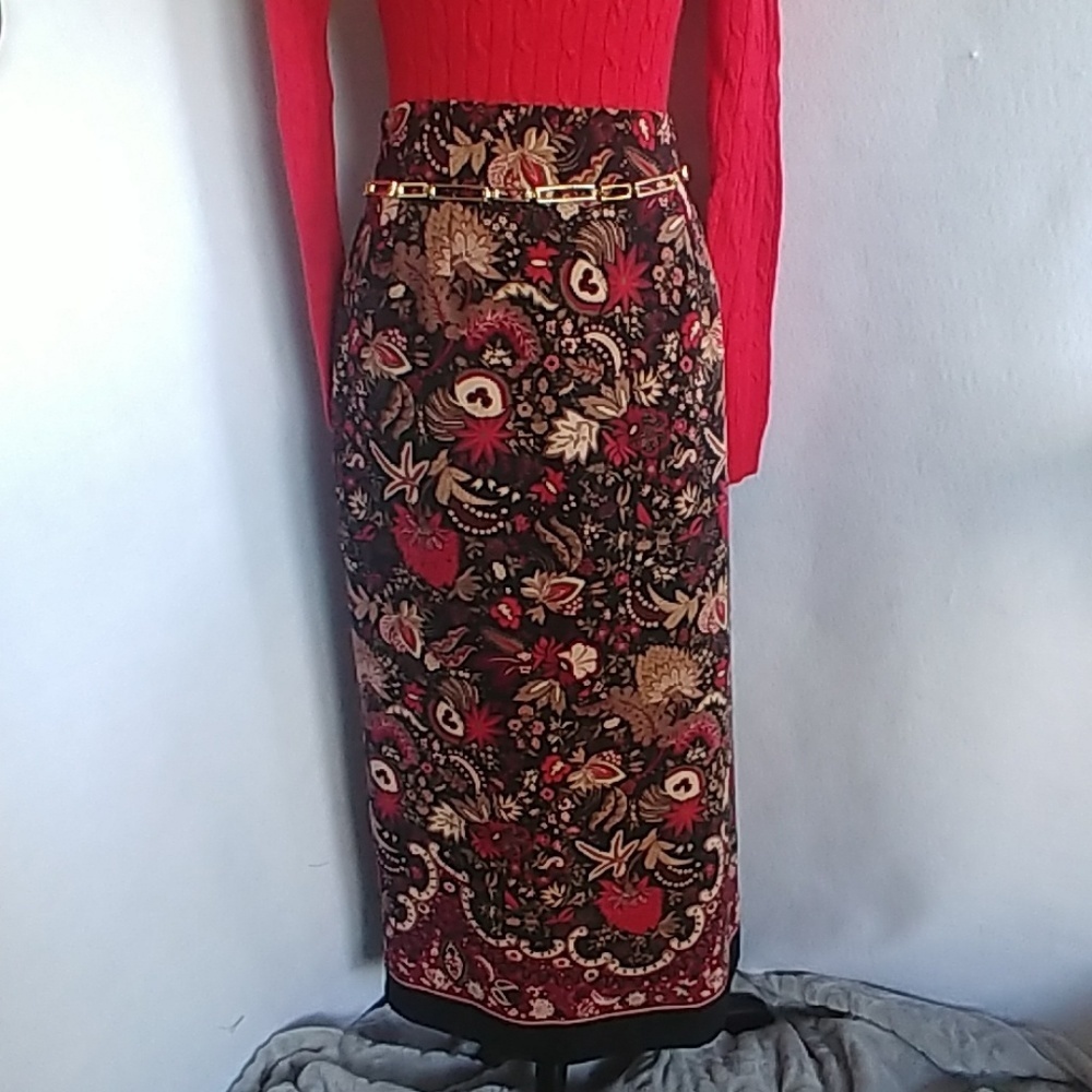 Briggs New York Print Long Skirt